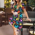 thumbnail image 3 of Logiee Colorful Air Balloons1 Print Womens Summer Dress,Casual Short Sleeve Sundresses,Beach A-line Shift Dress with Pockets, 3 of 6
