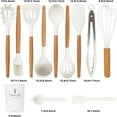 thumbnail image 3 of Silicone Kitchen Utensils Set 11 Piece Wooden Handle Silicone Cooking Tableware Set (Dishwasher Can Be Used for Cleaning) 200 ° F Heat-Resistant Scraper Set, Non Stick Pot, Best Kitchen, 3 of 9