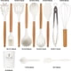 thumbnail image 3 of Set de 11 utensilios de cocina de silicona | Herramientas de cocina con mango de madera | Espátulas y cucharas resistentes al calor y antiadherentes | Grado alimenticio, libre de BPA | Seguro para, 3 of 9