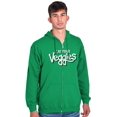 thumbnail image 5 of Eat Veggies Fun Message Vegetarian Zip Up Hoodie Men's Women's Brisco Brands S, 5 of 6