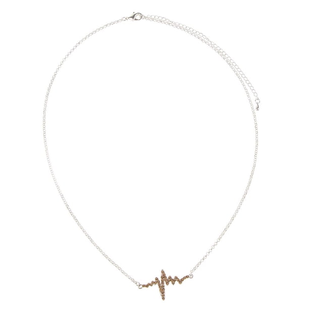 Collar colgante Zulema Heartbeat Sign Plata-Amarillo para niñas