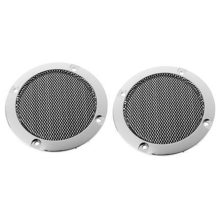 

2 Pcs 3 inch Black Audio Speaker Cover Decorative Circle Metal Mesh Grille