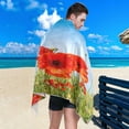 thumbnail image 4 of Coolnut Beach Towels Leaves Poppy Camping Towels Sand Free Beach Towel, 30"x60" Large Beach Towels Quick Dry Bath Travel Towels Pool Yoga Beach Mat for Men Women, 4 of 6