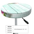 thumbnail image 4 of Xecao Flowers And Turquoise Wooden Print Stool Covers Offer Stylish, Washable Protection for PU Round Bar Stools, Perfect for Home or Commercial Use.-12 inch, 4 of 7