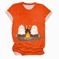 thumbnail image 4 of Godom Halloween Party Shirt Woman Halloween Tshirt Pumpkin Print Tees Casual Vacation Short Sleeve Tops, 4 of 5