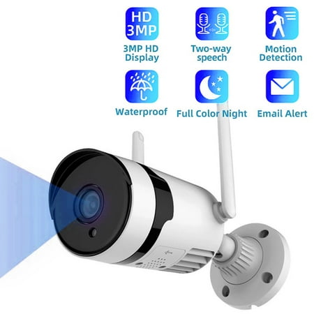 

Docooler 3MP Wireless Outdoor Waterproof WiFi Home with Night Vision Motion Detection Two-way Audio Remote Access IP66 Waterproof