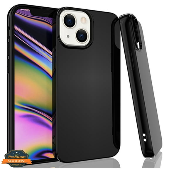 Xpression Case for Apple iPhone 13 (6.1") Slim Thin Transparent Silicone Soft Skin Flexible TPU Gel Rubber Candy Gummy Protective Hybrid Phone Cover [Black]
