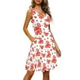 thumbnail image 2 of Renewold Summer Tank Dress with Pockets Valentine's Day Gifts Red Bow Heart Round Neck Knee Length Swing Twirl Clothes Size XL Fashion Beach Sundress for Women, 2 of 6