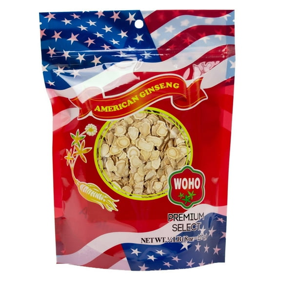 WOHO Cultivated American Ginseng #1258 Slice Small 8 oz Bag