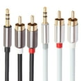 thumbnail image 1 of Câble Audio Stéréo 3.5mm Mâle vers Double 2RCA pour Haut-Parleur, 1 of 7