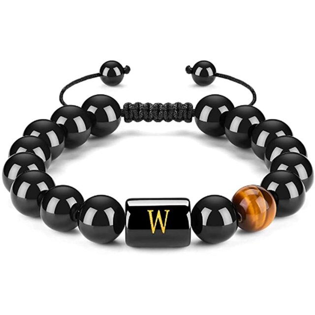 Tobillera de piedra negra, pulsera de cuentas de piedra negra, tobillera de piedras preciosas de piedra natural Wmkox8yii fajkfhkj1044