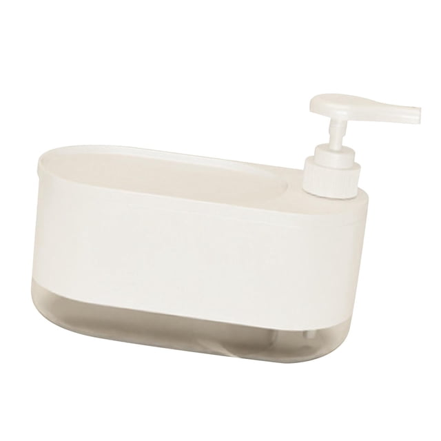 Dispensador de jabón con bomba, organizador de almacenamiento, 2 en 1, rellenable, versátil, dispensador de lavavajillas con soporte para esponja para