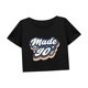 thumbnail image 5 of Camiseta corta suelta para mujer, ropa sencilla de verano, camiseta recortada para ir de compras y desplazamientos SG, 5 of 7