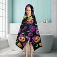 thumbnail image 6 of Halloween Colorful Pumpkins with Leaves Hooded Bath Towel，50"x30" for Ages 3 To 12 Kids, Quick Dry Lightweight Soft Microfiber Hood Beach Towel Cover Up for Kids, 6 of 7