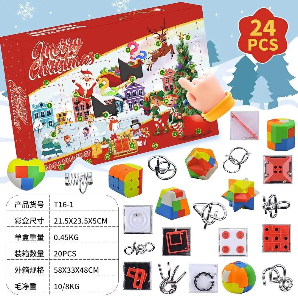 Calendario De Adviento De Navidad Xijobido – Caja Con 24 Casillas De Regalo – Cuenta Atrás Sorpresa – Ideal Para Dulces, Juguetes O Cosméticos – Decoración Festiva