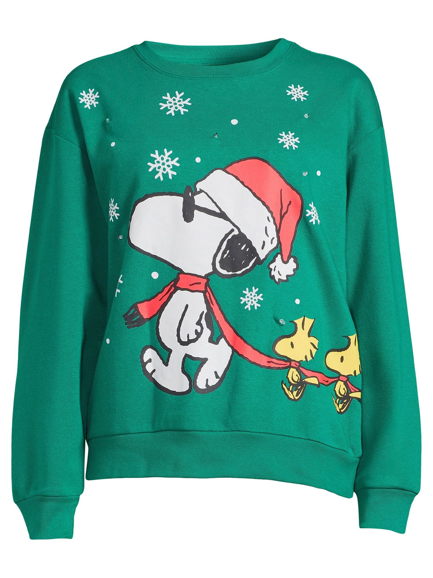 Snoopy Women s Light Up Christmas Pullover Walmart