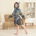 thumbnail image 4 of FORMRS Niños Bathrobe Unisex Hooded Robe Soft Plush Pajamas Sleepwear, Size 2-3T, Swirling Starry Sky, 4 of 7