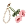thumbnail image 2 of T-HOTLYST Handmade Flower Crochet Keychain with Pearls Soft Yarn Texture Fashion Key Holder Suitable for Bags and Keys Decorating, 2 of 19