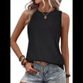 thumbnail image 3 of Camisas Casuales de Verano para Mujer, con Cuello Redondo y Mangas , Color Negro, Talla XXL, 3 of 7