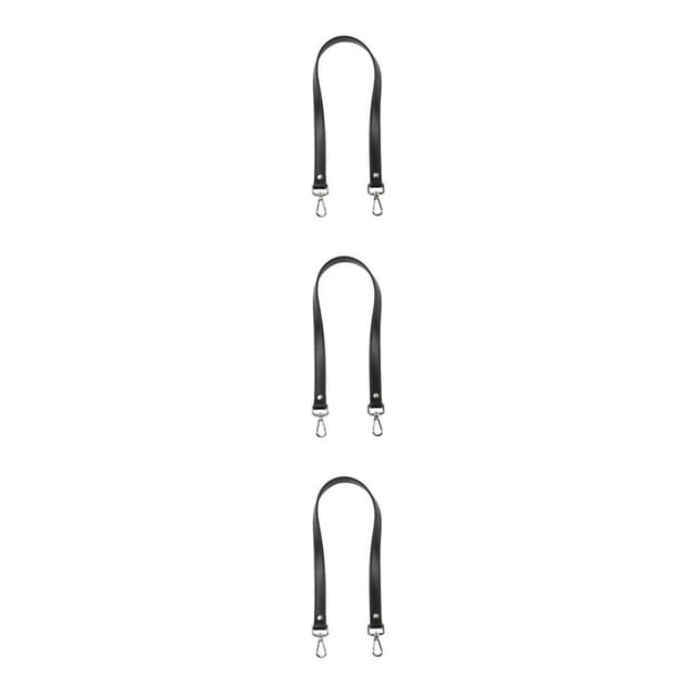 kurtrusly Bag Handles For Shoulder Bags PU Leather With Classic Multi-Color For Bag Strap black 3Set