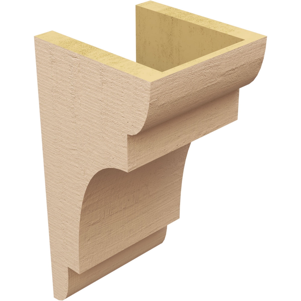 7"W x 7"D x 14"H Wide New Brighton Rough Cedar Woodgrain TimberThane Corbel, Primed Tan