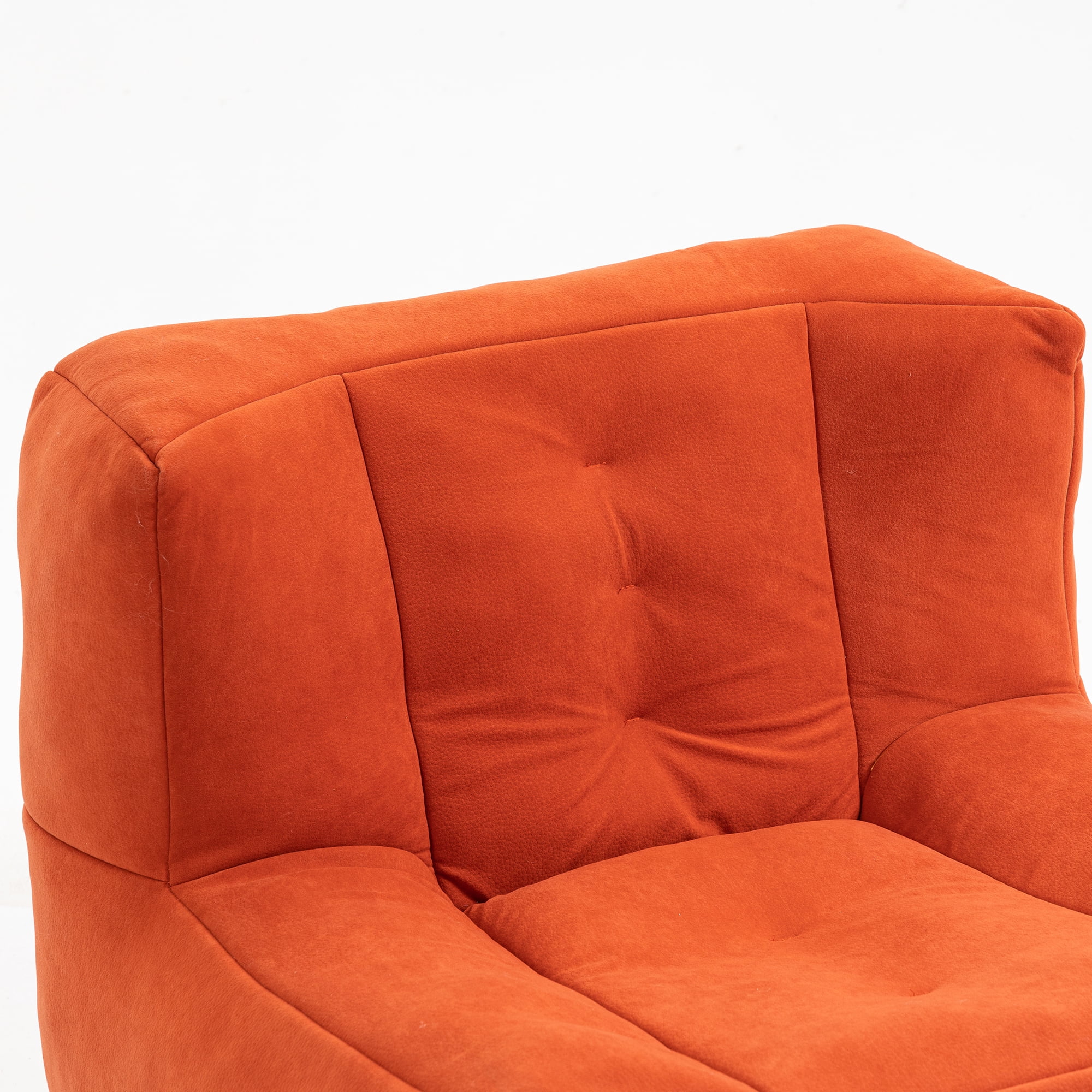 DEALTOPS Fluffy Bean Bag Chair with Ottoman for Adults & Teens, Super Soft Lazy Sofa Chair with Memory Foam for Living Room, Bedroom, Apartment-Red