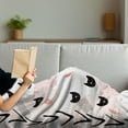 thumbnail image 3 of Modern Soft Flannel Fleece Throw Blanket, Cat Faces Dotted Whiskers Kittens Animals Kids Nursery Theme, Cozy Plush for Indoor and Outdoor Use, 60" x 80", Dark Coral Black Peach, by Ambesonne, 3 of 5