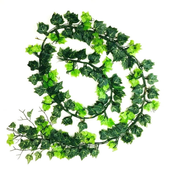 Guirnalda de hojas de hiedra, plantas artificiales, paquete de 12, guirnalda de follaje Artificial verde, decoración de guirnalda de hiedra Artificial para exteriores