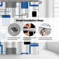 thumbnail image 6 of Royal Blue White Shower Curtain Abstract Black Grey Geometric Fabric Bath Curtain Mid Century Modern Minimalist Bathroom Bathtub Curtain, 6 of 6