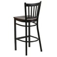 thumbnail image 5 of Flash Furniture 2 Pk. HERCULES Series Black Vertical Back Metal Restaurant Barstool - Walnut Wood Seat, 5 of 8