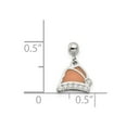 thumbnail image 3 of 925 Sterling Silver Mio Memento Enamel with CZ Dangle Santa Hat Charm Pendant; for Adults and Teens; for Women and Men, 3 of 3