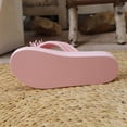 thumbnail image 6 of BRICH Flip Flops for Women Flower Dressy Wedges Platform Flat Sandals Open Toe Summer Beach Slides Comfortable Outdoor Boho Shoes Pink 9, 6 of 9