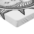 thumbnail image 2 of Ambesonne Art Fitted Sheet, Moon with Stars in Sun, Twin Size, Black Grey, 2 of 3