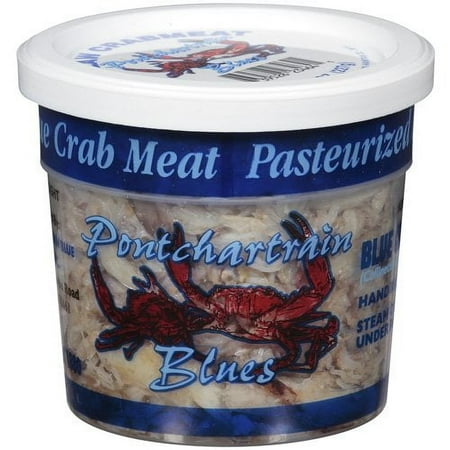 Pontchartrain Blues Wild Caught Pasteurized Blue Crab Claw Crabmeat, 8 oz Tub (Refrigerated), 15 g Protein/Serving, Contains Shellfish