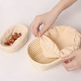 thumbnail image 3 of Tnobhg Handmade Braided Bread Proofing Basket Oval Rattan Banneton Basket Food Grade Loaf Shape Bread Basket, 3 of 8