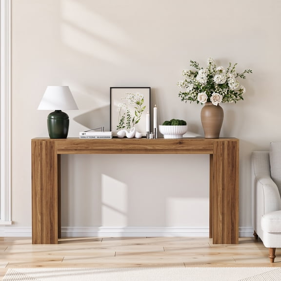 Dtwnek 62.99 inch Entryway Table Sofa Table Console Table for Living Room, Hallway, Kitchen, Brown