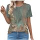 thumbnail image 2 of Fiudx Ofertas Flash Artículos En Oferta Top de Primavera/Verano de Manga Corta Informal de Moda con Cuello Redondo para Mujer, 2 of 4