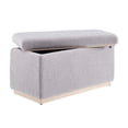 thumbnail image 3 of Linon Hawn Rectangle Storage Ottoman Natural Wood Trim in Soft Grey Sherpa, 3 of 16