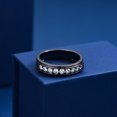 thumbnail image 5 of SFTING Men Wedding Band 925 Sterling Silver Rings for Men White Plated Round 5A Zirconia Black Size 12, 5 of 7