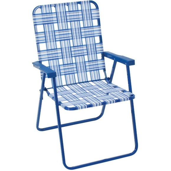 Chaise Pliante à Dossier Haut - Bleu/blanc