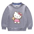 thumbnail image 3 of Hello Kitty suéter de moda de dibujos animados para niñas primavera y otoño cuello redondo niños de manga larga top con fondo mantener la ropa abrigada, 3 of 5