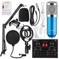 thumbnail image 2 of Upgrade V8X PRO Live Sound Card Condenser Microphone Bundle, BM800 Podcast Equipment Kit with Muti-Functional Bluetooth Mixer for Studio Recording & Broadcas, 2 of 7