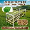 thumbnail image 4 of 77 Gallon Hay Feeder Goat, Galvanized Steel Livestock Feeder, Easy Assembly Goat Hay Storage Feeder, 19.6" W Access Trough Pasture Feeder for Farm Animals, 4 of 10