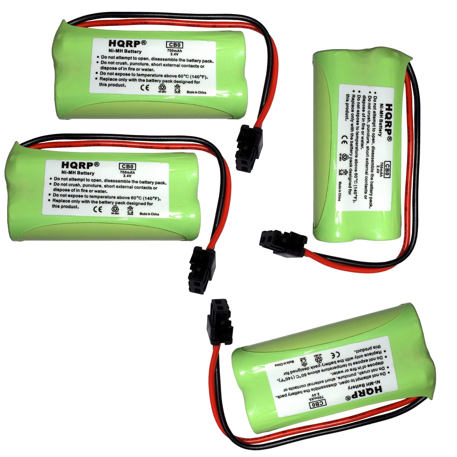 HQRP 4Pack Cordless Phone Battery Works with Uniden BT1002 / BT1002