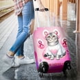 thumbnail image 3 of Faith Love Hope American Shorthair Breast Cancer Awareness Survivor Travel Luggage Cover Cat Lover Kitten Owner Gifts Suitcase Dust Protective Decor - 02017, 3 of 5
