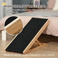 thumbnail image 4 of Foldable Dog Ramp for Bed & Couch - Adjustable Pet Ramp with Carpet | Large Dogs & Cats | Natural Pine Wood | Easy Storage | 35.4" L, 4 of 7