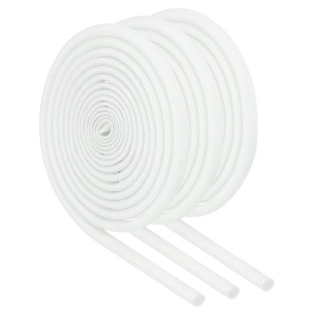 3Pcs Wire Insulation Braid  Fire Sleeve,3.28Ft-3mm ID White, High Temp Silicone Coated Fiberglass Sleeving