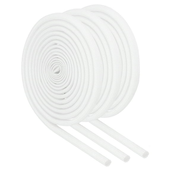 3Pcs Wire Insulation Braid  Fire Sleeve,3.28Ft-3mm ID White, High Temp Silicone Coated Fiberglass Sleeving