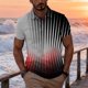 thumbnail image 1 of Ceisia Men's Summer Casual Red-White-Black Gradient Polka Dot Stripe Mesh Short Sleeve Lapel Shirt Multicolor XL Gifts, 1 of 7