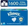 Klleeenee'x Trusted Care Facial Tissues, 8 Flat Boxes, 200 Tissues per Box, 2-Ply